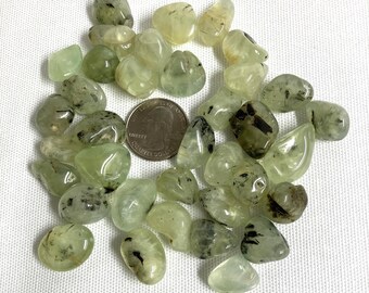 Tumbled  Prehnite with Epidote Stones  (#77) Prehnite with Epidote