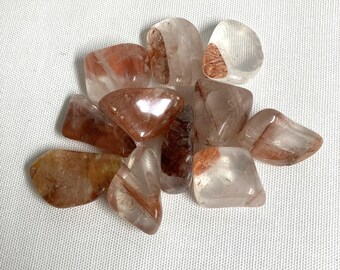 Fire Quartz AKA Hematoid kQuartz Tumbled Stone  (#57) Tumbled Hematoid Quarrtz AKA Fire Quartz