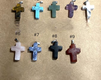 Gemstone Crosses 9 Assorted Stones