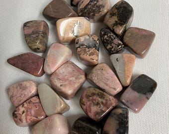 Rhodonite Tumbled Stone  (#68) Tumbled Rhodonite
