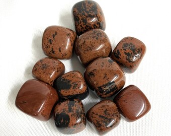 Mahogany Obsidian Tumbled Stones  (#67) Tumbled Mahogany Obsidian