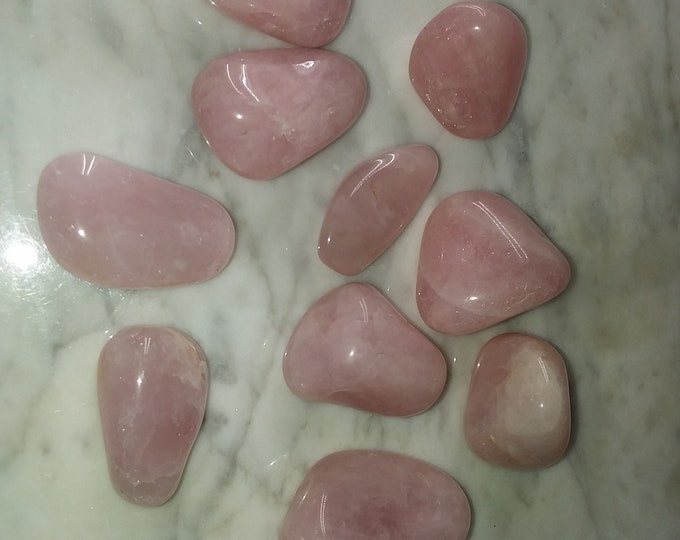Rose Quartz Tumbled Stones (#15) Beautiful Large Pieces