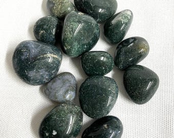 Tumbled Moss Agate Stone  (#80)  Moss Agate Stone