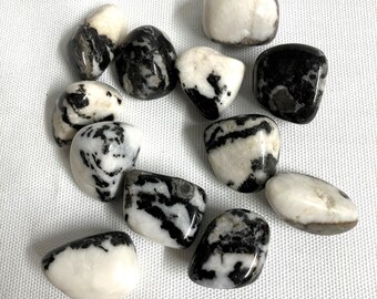 Black Zebra JasperTumbled Stone  (#45) Tumbled Zebra Jasper