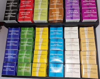 Natural Powder Incense by Traditional Incense Company 12 Assorted Scents to Choose From