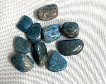 Blue Apatite  Tumbled Stone (#58) Tumbled Blue Apatite