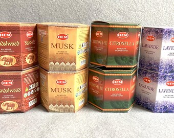 Hem Back Flow Cone Incense, 40 Cones per box