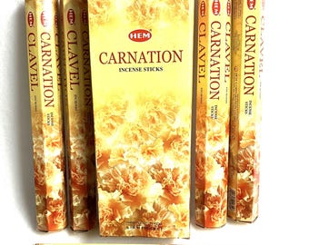 HEM Carnation Incense Sticks  20 per box