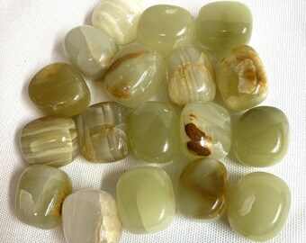 Green Calcite Tumbled Stones  (#62) Calcite Green Tumble