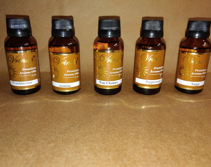 5 Assorted Scents of Virinda/Divine,Premium 2oz Aroma Oils