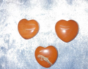 30mm Puffy Heart Red Jasper Stones