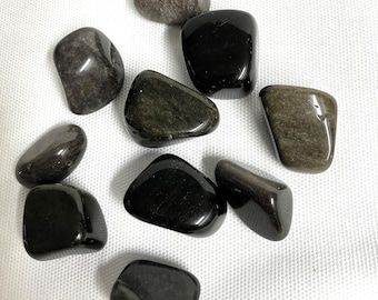 Gold Sheen Obsidian Tumbled Stone  (#160) Obsidian Gold Sheen Tumble