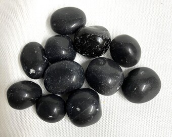 Black Agni Manitite aka Pearl of Fire Tumbled Stone  #166 Pearl of Fire aka Black Angi Manitite