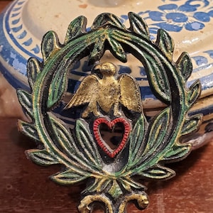 Decorative Cast Iron Eagle and Heart Trivet