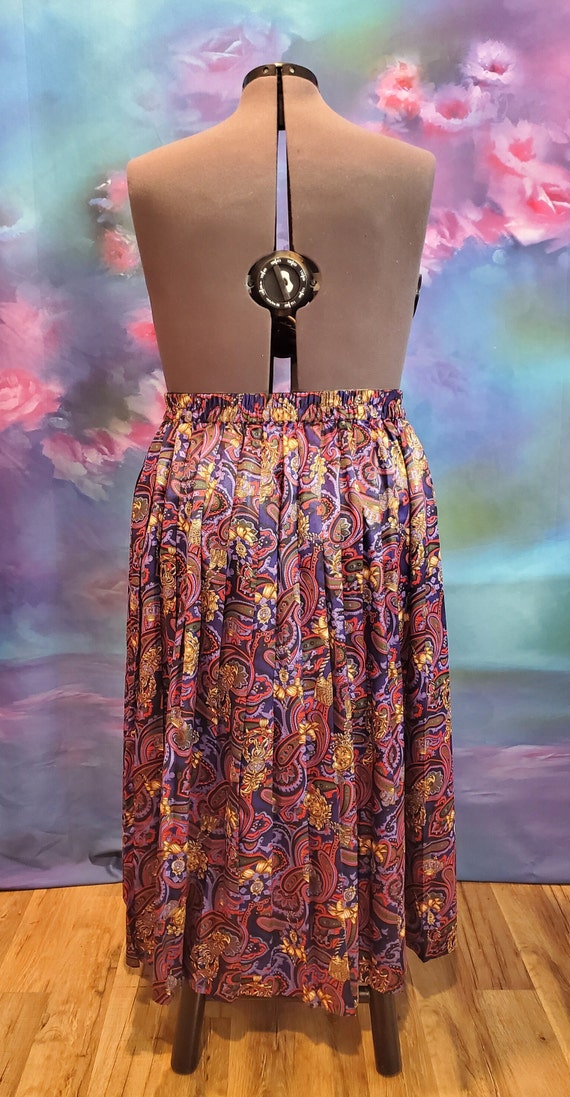 1980s Pleated Purple Skirt, 20W - image 6