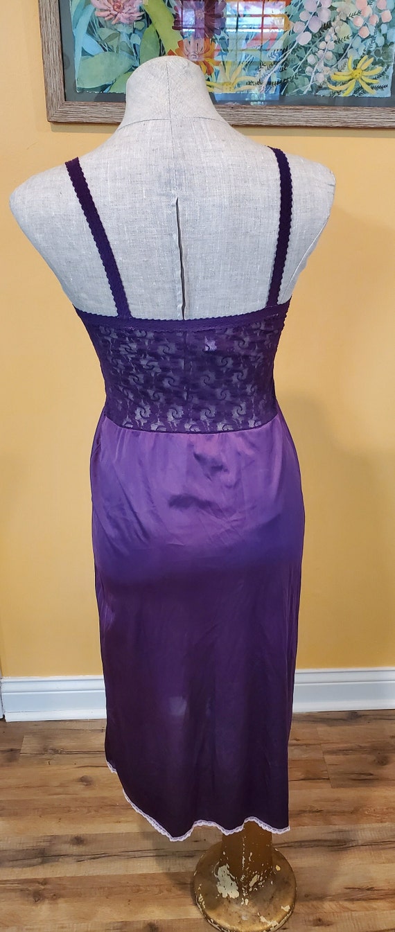 Purple Dyed Bestform Full Slip with Sheer Lace Bu… - image 9