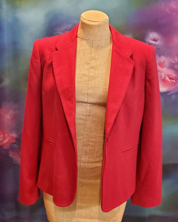 Raspberry Adolfo Studio Blazer, Size 12P - image 3