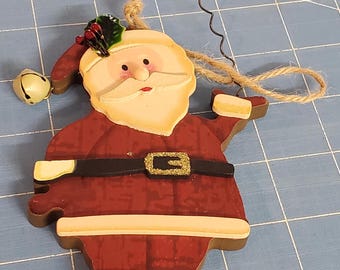 木製サンタクロース 置物 ベル付き ベル付き木製サンタオーナメント - Etsy 日本