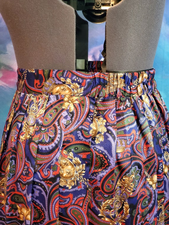 1980s Pleated Purple Skirt, 20W - image 1