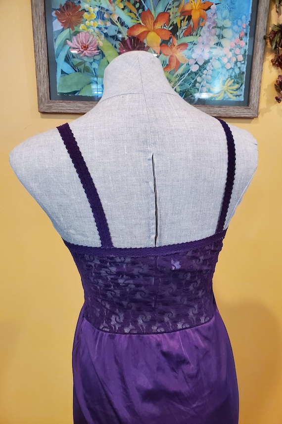 Purple Dyed Bestform Full Slip with Sheer Lace Bu… - image 10