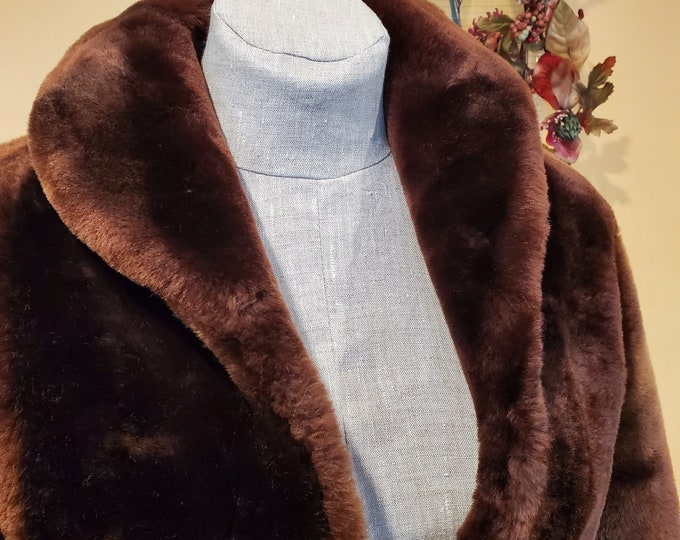 Vintage 1950s Brown Mouton Coat Etsy