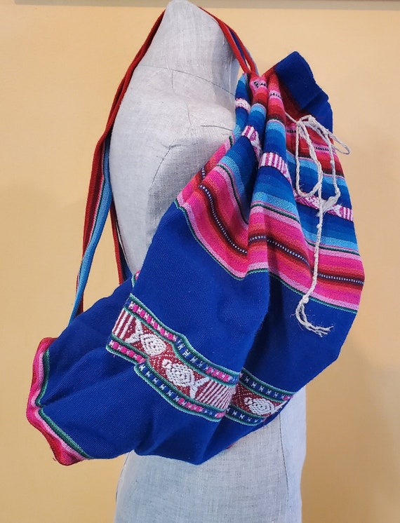 Southwestern Baja Blanket Drawstring Bag