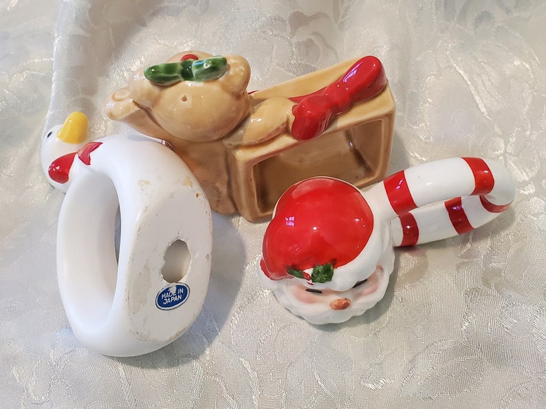 Ceramic Christmas Napkin Rings, Set of Three Etsy