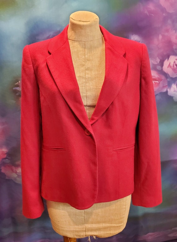 Raspberry Adolfo Studio Blazer, Size 12P - image 2