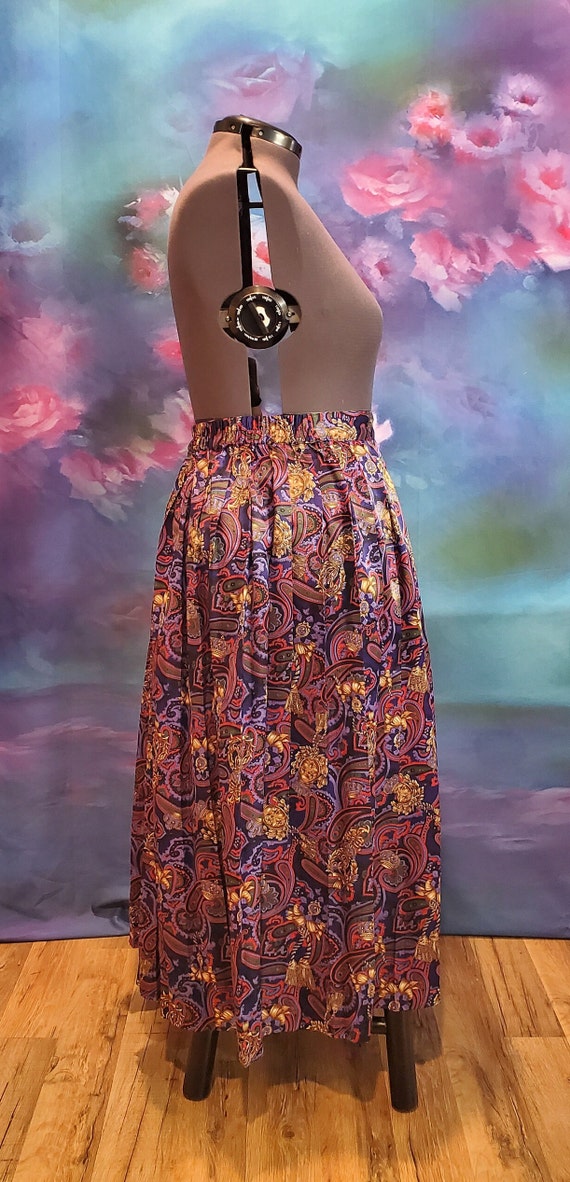 1980s Pleated Purple Skirt, 20W - image 4