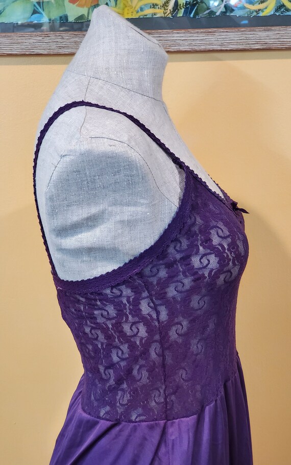 Purple Dyed Bestform Full Slip with Sheer Lace Bu… - image 8