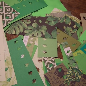 Grünes Blattpapier Scrap Pack mit Blatt-Themen