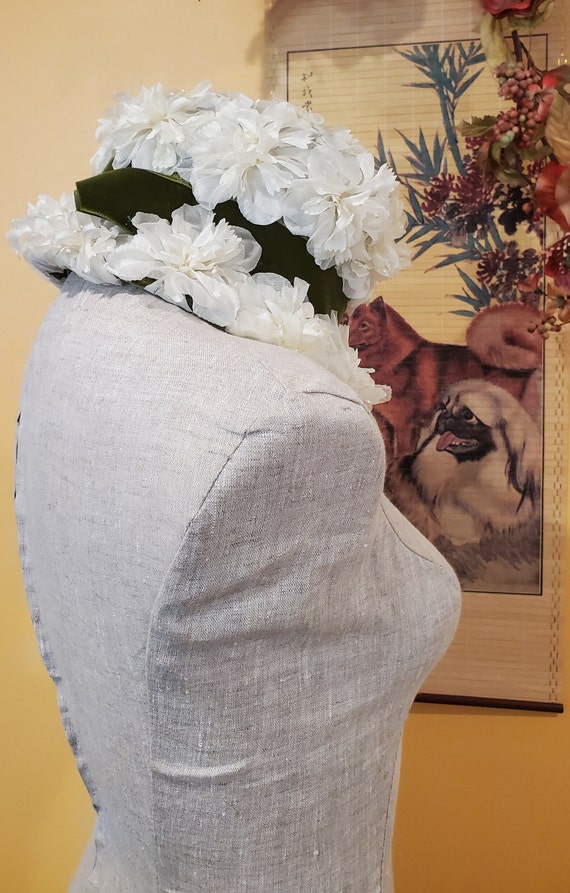1960s White Floral Hat - image 6