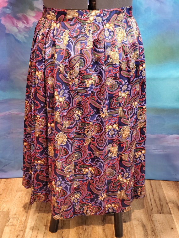 1980s Pleated Purple Skirt, 20W - image 7