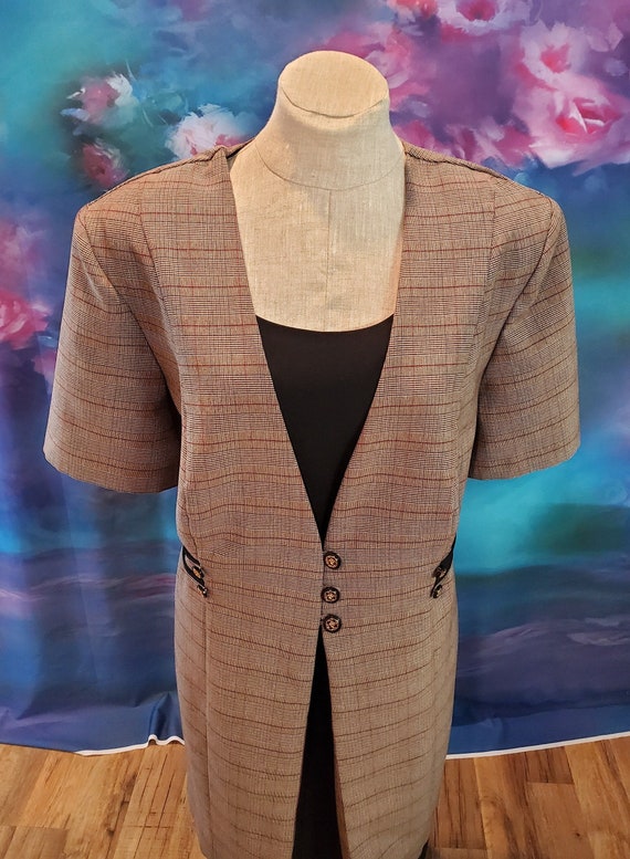 Studio C Plus Brown Plaid Dress