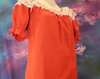 Tru-West Rockmount Ranchwear Short Sleeved Red Peasant Top