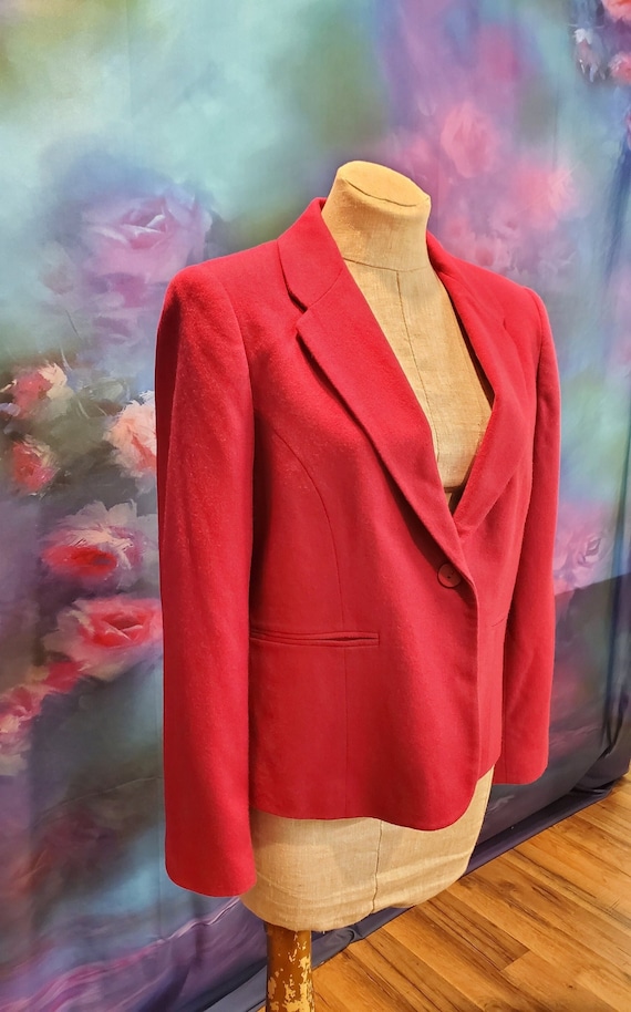 Raspberry Adolfo Studio Blazer, Size 12P