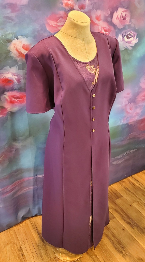 Studio C Plus Purple Floral Dress