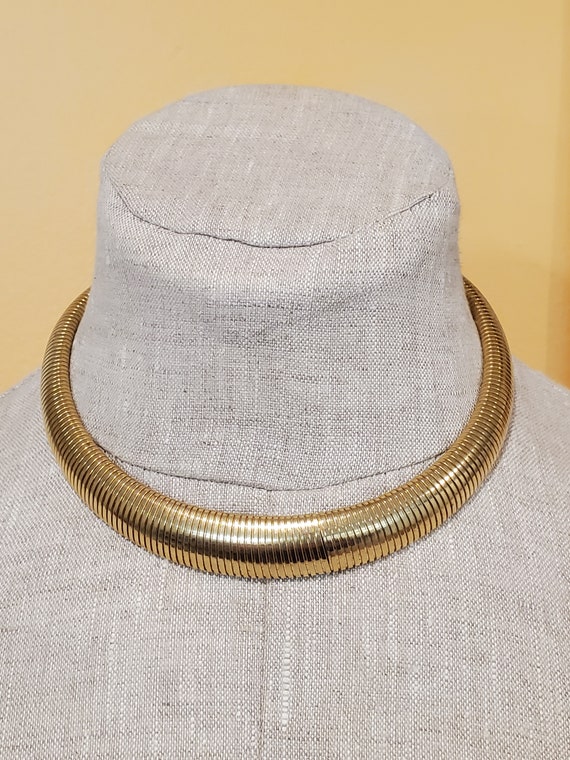 Gold Toned Collar Necklace - image 1