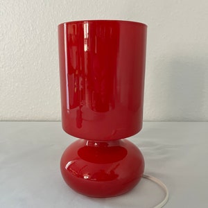 Vintage Ikea LYTKA - Red glas Table lamp, RETRO IKEA