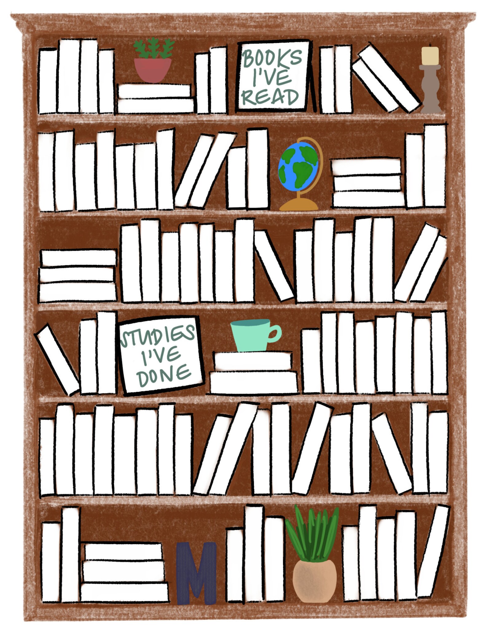 Blank Bookshelf Printable