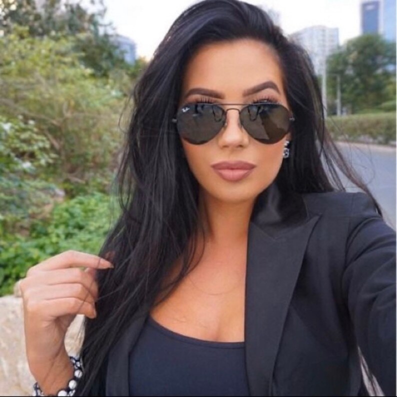 large black ray ban aviators