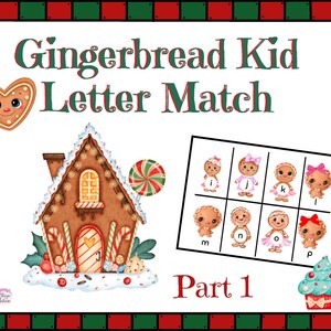 Gingerbread Kid Letter Match Part 1