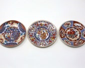 1970 39 s Japanese Imari Mini Decorative Wall Plates - Set of 3