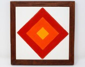 Vintage Geometric Tile Trivet by Fiesta Tiles