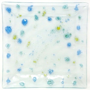 Square 10&quot; Fused Art Glass Plate