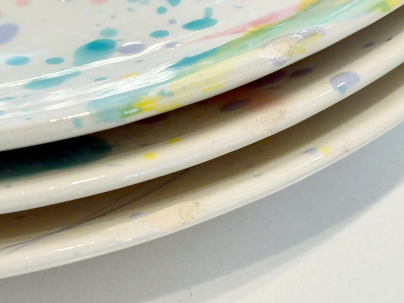 Splatter Plates 1990’s Splatter Glaze Dinner Plates - Set of 9 - Etsy