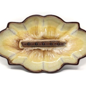 Mid-Century Drip Glaze Ceramic Ashtray