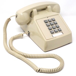 Vintage Beige Touch Tone Desk Telephone