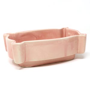 Mid-Century Ceramic Planter / Ikebana Bowl in Blush Pink