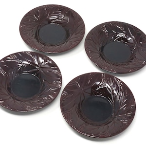 1970&#39;s Japanese Leaf Embossed Melamine Sauce Dishes - Set of 4